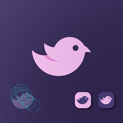 pink bird art bird icon bird logo clean company logo creative logo design eyecatching flat graphic design logo simple