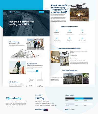 Redesign for ExallRoofing website branding clean design minimalist mobile online product design redesign responsive design roof repair roofing roofing services roofing website ui ui design ux ux design web design website website design