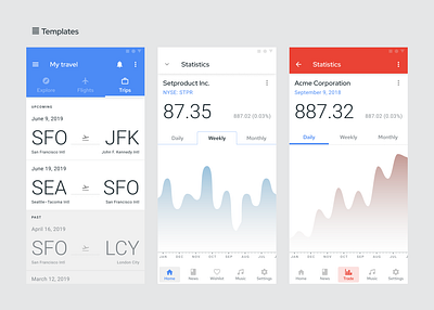 Figma Material Design UI kit - Desktop & Mobile templates android app books charts design design system figma flight ios material mobile templates tickets ui ui kit wave web