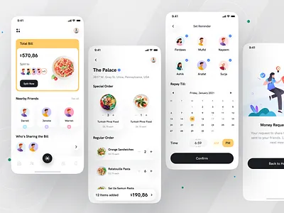 Bill Split App I Ofspace app design application bill pay clean ui dribbble fintech fintech app fintech branding logo minimal mobile money money app money management ofspace ofspace academy split bill ui design