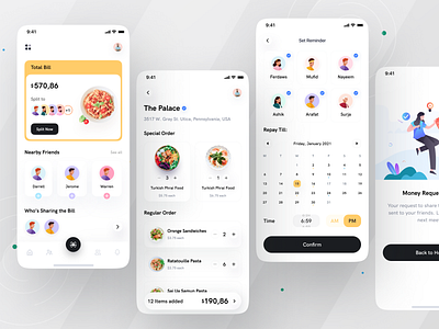 Bill Split App I Ofspace app design application bill pay clean ui dribbble fintech fintech app fintech branding logo minimal mobile money money app money management ofspace ofspace academy split bill ui design