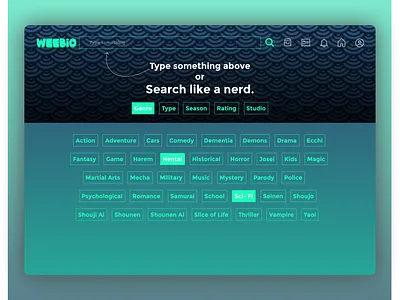 Search Page Design for an Anime Streaming App anime app desisgn futuristic minimal search ui streaming app ui uiux ux web