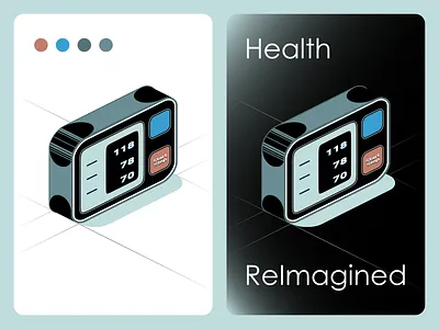 Health device isometric illustration 2.5d activity api care clean device digital doodle health health app illustration isometric marketing meter personal health risk scalable shade tracker vector