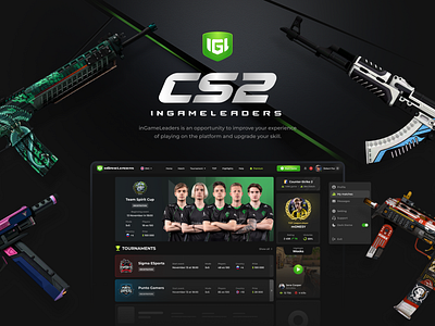 CS2 InGameLeaders cs2 csgo dota esports esports design game game interface gaming gaming ui gaming web skins steam uiux web design webdesign