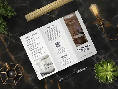 Hubbard Home appliances branding brochure clean clean design elegant furnishing handout home identity layout luxury print showcase trifold