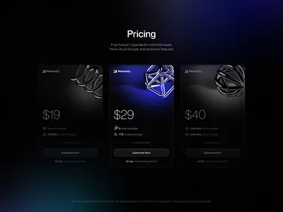 Pricing table 3d animation ecommerce graphic design motion graphics pricing saas spline ui website