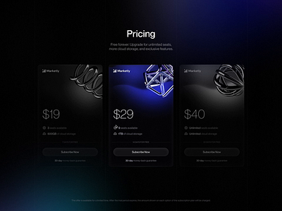 Pricing table 3d animation ecommerce graphic design motion graphics pricing saas spline ui website