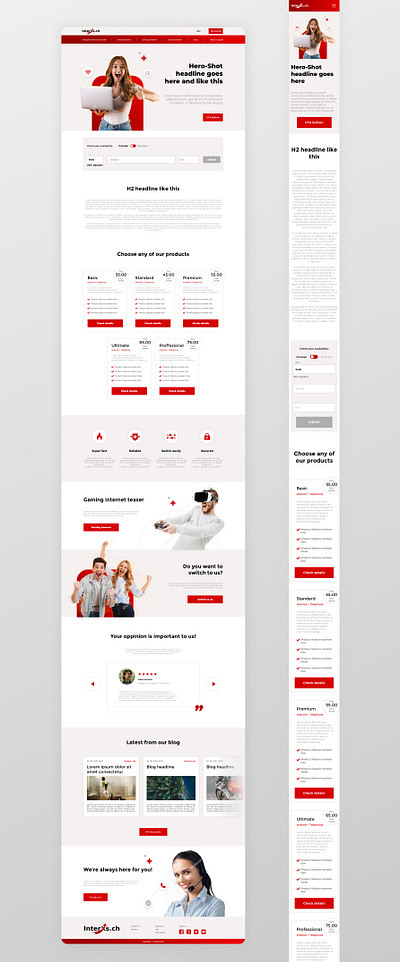 Responsive website contact page homepage responisve ui web design