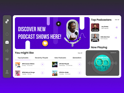 Podcast Dashboard - UI/UX branding design graphic design illustration logo typography ui ux vector web