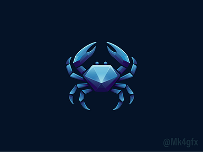 Luxurious Blue Crab Logo (for sale) blue crab creature diamond gem gems gemstone luxurious luxury marine sea shiney