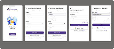 WiseBank landing pages