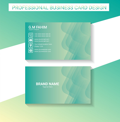 Professional Business Card Design business card card cover page flyer illustrator photoshop poster