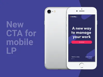 Mobile CTA 1st fold design hero section landingpage lp marketing mobile design mobile ui monday.com ui