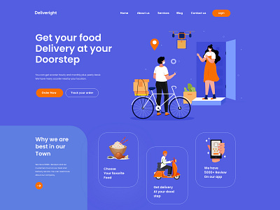 Web landing page Design delivery design estate food food app food delivery app landing landingpage web webdesign website