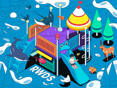 Slide article blog children childrens day cover editorial illustration ps slack vector