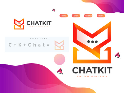 chat kit logo app bestshot boxing branding chating chatkitlogo chatlogo cklogo clean clogo concept creative creative logo design logo messanger minimalist modern socailmedia