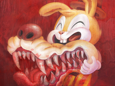 Harewolf cartoon character drawing illustration rabbit rabbit illustration wolf