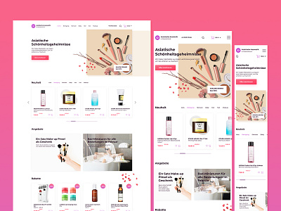 Online store of Asian cosmetics in Germany app clean design graphic design icon illustration ui ux web website