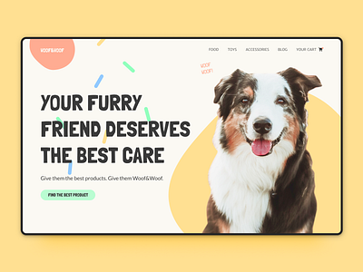 Products for pets ecommerce landing page concept hero 30daysofwebdesign app design colors design ecommerce hero hero section landing page online shop pets ui ux