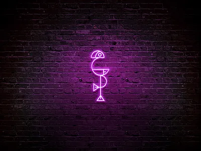 Neon flamingo animal flamingo geometric icon illustration line logo mexico neon shapes symbol