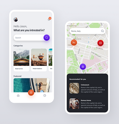 Travel App app design system figma freebie mobile travel