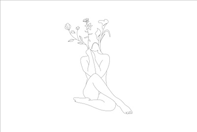 one line art color line art continuous line continuous line art flower line art graphic design illustrator design minimalist line art one line art portrait art woman line art