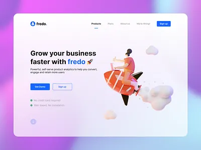 Fredo - Hero Section app ui branding design illustration typography ui ui design ui ux ux web
