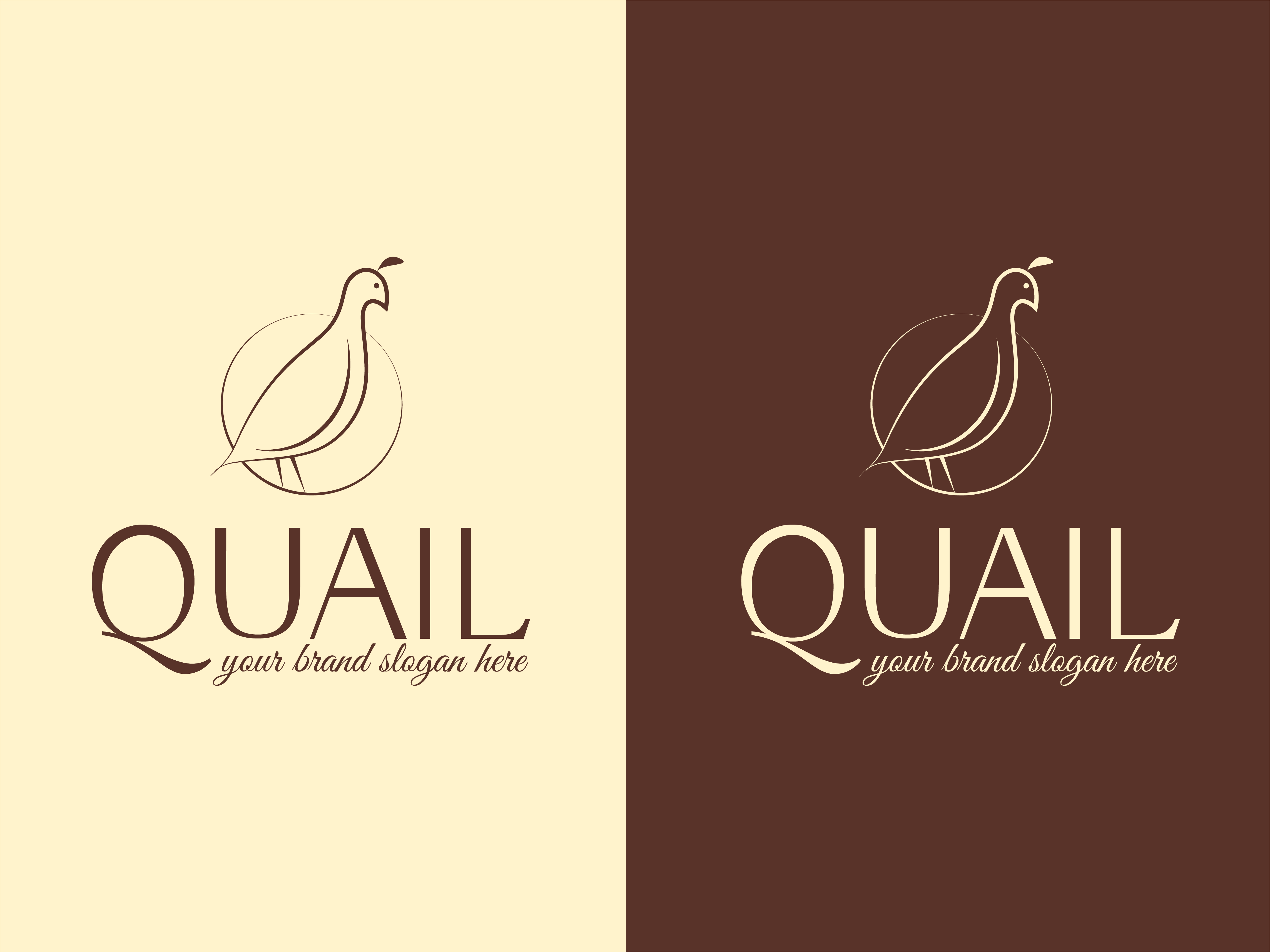 Example of Quail pre-made mark. Sleek and elegant Quail Concept Logo