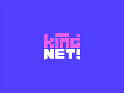 Logo design King net | Internet service provider brand branding branding design creative design graphic graphic design identity design internet king logo logo design logotype minimal logo minimalism pink symbol typography vector web