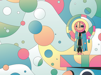 Slow Voyage abstract brand character flat gradient illustration illustrator minimal simple vector