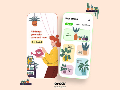 🌱🍀 Gardening app | UI UX app app design application gardening app illustration orcas india ui ui ux uidesign uiux uxdesign