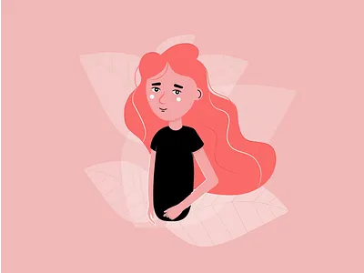 Red Hair Girl art design girl graphic design illustration vector woman