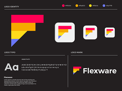 Flexware Logo Design and Branding "F" letter Logo abstract logo app icon brand identity branding business company creative logo f modern logo logo design logo designer logo mark logo set modern logo