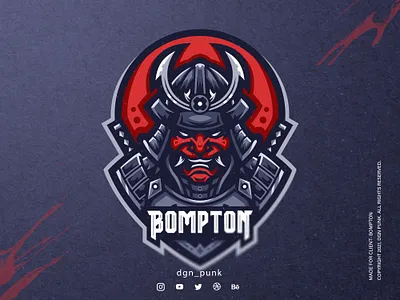 Samurai Logo branding design digital illustration digitalart game icon illustration logo mascot sport typography