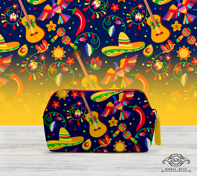 Mexican Pouch Design mexican art pattern design textile print