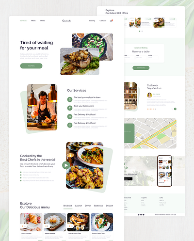 Ratatouille Restaurant website ui ux uidesign web desgin