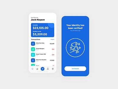 Digital Banking Wallet App UI/UX | Vili app app design app ui app ux bank bank app bank card bank website banking banking app blue design digital app digital wallet flat minimal ui ux wallet app white