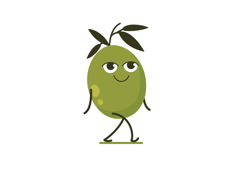 Olive is walking animation character design illustration olive