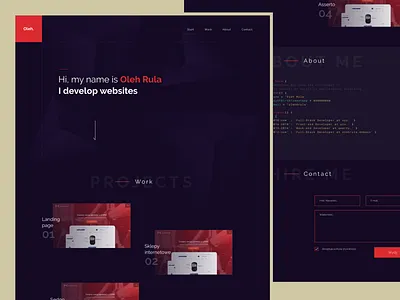 Frontend Developer portfolio website design dark theme dark ui developer portfolio front end design frontend frontend design portfolio website website