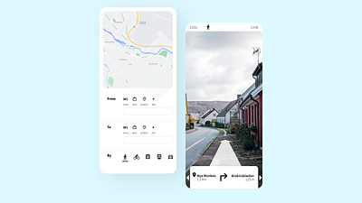 Navigation Augmented 2d app design flat minimal mobile ux visualization