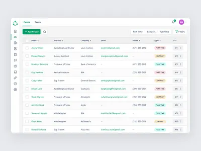 ATS + CRM software for Recruitment Agencies application ats clean columns data green hr interface people platform product design recruitment saas software spreadsheet table ui ux web design