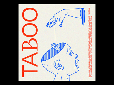 TAᏰOO NFT brutalism design graphic illustration line minimal nft nftart outline poster red taboo type typography