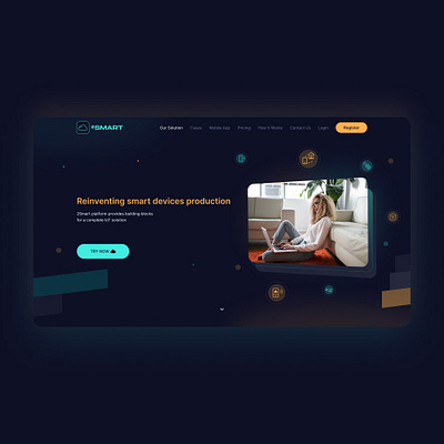 Landing Page for 2Smart IOT desktop landing ui ux