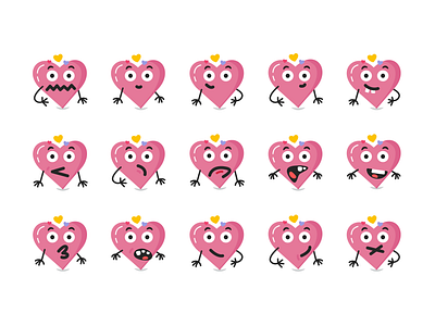 Valentine Heart Gesture Funny Icons icon icon design iconography illustration interface mobile onboarding product ui ux vector