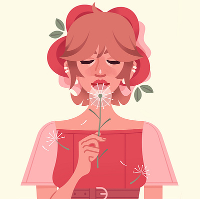 Dandelion dandelion digital art digital illustration flowers girl illustration illustrator portrait procreate vector vector illustration