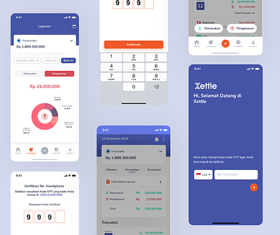 Xettle financial app mobile app design mobile ui