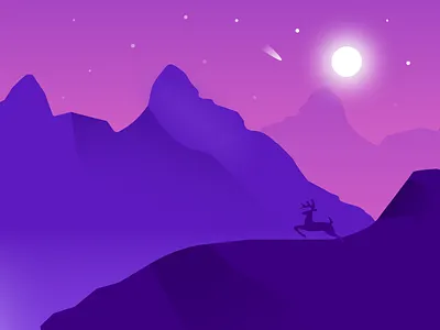 Calm & Dreamy Night sky illustration challenge design dreams dreamscape dribbble figma illustration mountains nature nightsky srilanka ui vector