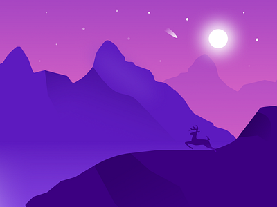 Calm & Dreamy Night sky illustration challenge design dreams dreamscape dribbble figma illustration mountains nature nightsky srilanka ui vector