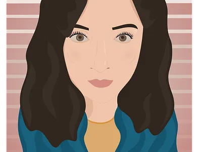 Quarantine Me blue hair brown eyes brown hair illustration latina latinamerica latinx makeup quarantine quarantine life quarantinelife self self portrait selfportrait vector art yellow shirt