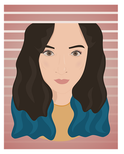 Quarantine Me blue hair brown eyes brown hair illustration latina latinamerica latinx makeup quarantine quarantine life quarantinelife self self portrait selfportrait vector art yellow shirt